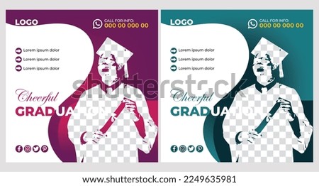 Happy graduation day design template or instagram post background