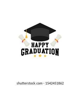 Happy Graduation Day Logo Illustration Design