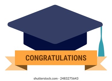 Happy graduation day. Vector illustration. graduate's cap