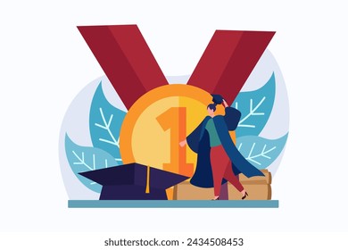 Happy Graduation Flat Illustration Design