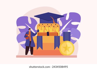 Happy Graduation Flat Illustration Design
