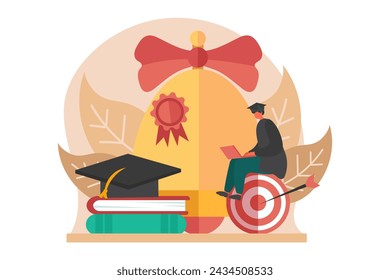 Happy Graduation Flat Illustration Design