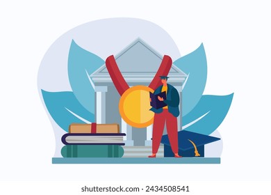 Happy Graduation Flat Illustration Design