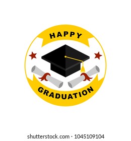Happy graduation greeting cards design.
