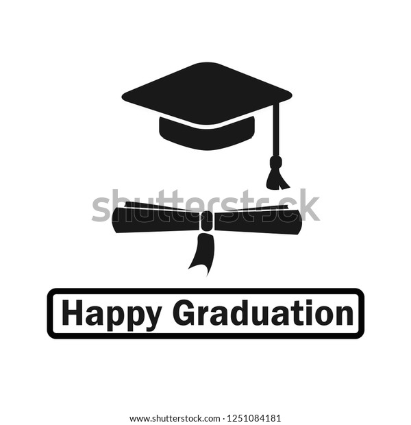 Happy Graduation Icon Stock Vector (Royalty Free) 1251084181 | Shutterstock