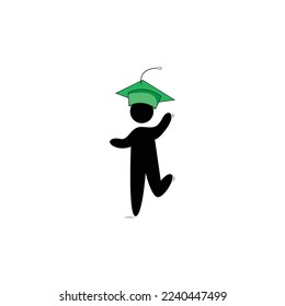 Gráficos del vector de icono de graduación feliz