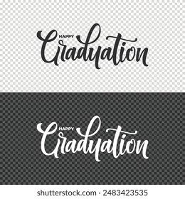 happy graduation lettering clipart element design