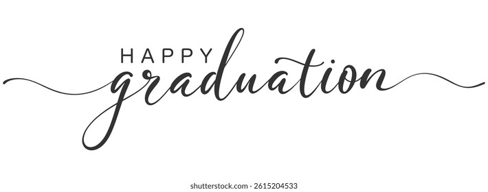 Happy Graduation Lettering Typography on Transparent Background Vector eps