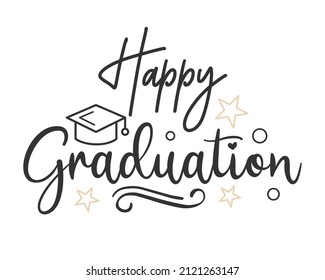 Happy Graduation Quote Typography with white Background svg