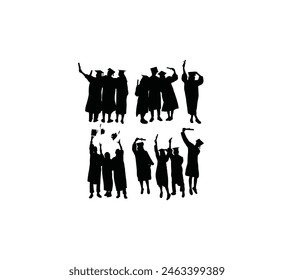 Happy Graduation Silhouettes, art vector design