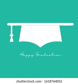 Happy Graduation Simple Template - Vector Illustration