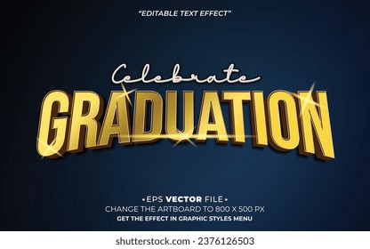happy graduation text effect editable vector template