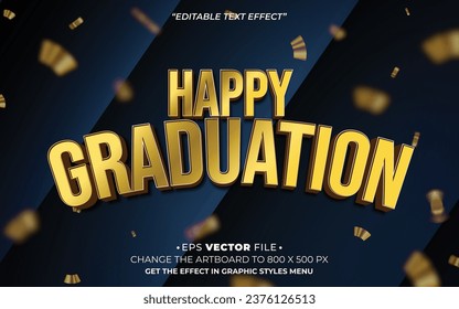 happy graduation text effect editable vector template