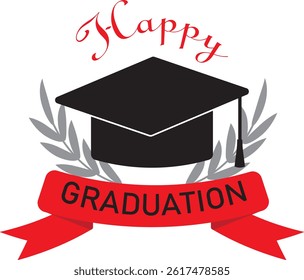 Happy Graduation Vector Element. Graduation cap