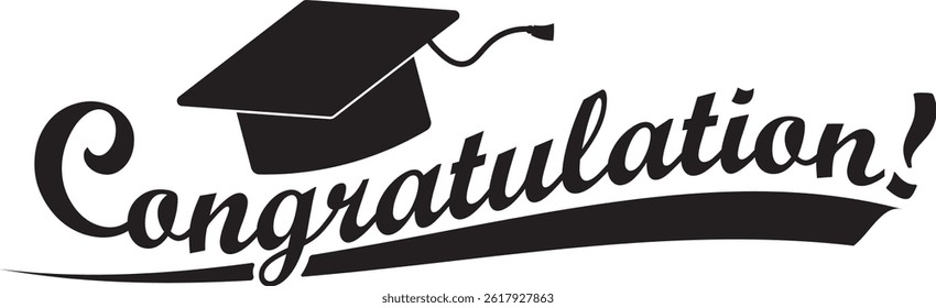 Happy Graduation vector element Congratulation text
