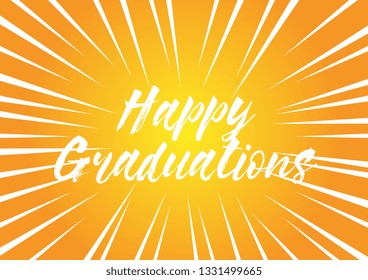 happy graduations, beautiful greeting card background or banner with pop art theme. design illustration