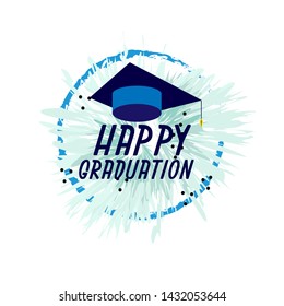 happy graduations, beautiful greeting card background or banner with frozen theme. design illustration
