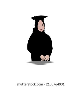 happy graduations icon female icon cartoon version with white background