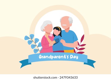 Feliz Día de los Grandes Padres. Ilustración vectorial plana de color aislada.