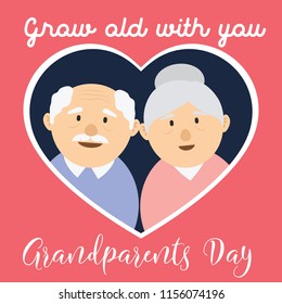 happy grand parents day for older persons concept. vector illustration