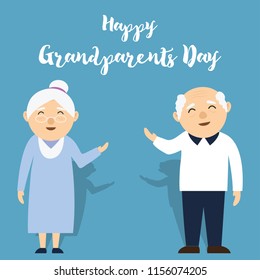 happy grand parents day for older persons concept. vector illustration