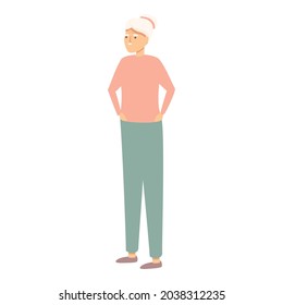 Happy grandma icon cartoon vector. Old grandmother. Elderly family