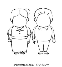 happy grandpa and grandma parents standing together