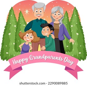 Happy grandparent day banner illustration