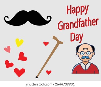 Happy Grandparent Day. Happy Grandparents Day Greeting Card Colorful Banner Pop Art Style Vector Illustration