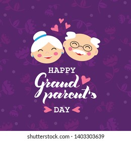 Happy Grandparent Day, vector illustration. Design for grandmother, grandfather Day. Can be used as a greeting card, flyer, poster, banner, for print, T-shirt. Eps10