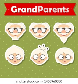 Happy Grandparent Day, vector illustration. Design for grandmother, grandfather Day. Can be used as a greeting card, flyer, poster, banner, for print, T-shirt.