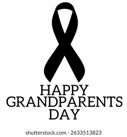 Happy Grandparents Day background. with black ribbon of solidarity. Grandparents Day