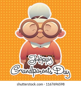 Happy grandparents day background with cute grandmother vector