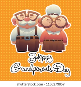 Happy grandparents day background with grandmother and grandfather vector