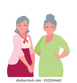 happy grandparents day - beautiful grandmothers old women vector illustration