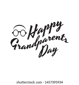 Happy Grandparents Day Calligraphy lettering on White Background