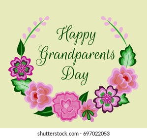Happy Grandparents Day card with flowers