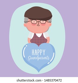 happy grandparents day cartoon design