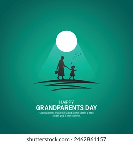 Happy Grandparents day creative ads design.Happy Grandparents day, July 28, vector, 3d illustration