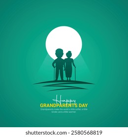 Happy Grandparents day creative ads design.Happy Grandparents day, July 28, vector, 3d illustration