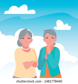 happy grandparents day flat design