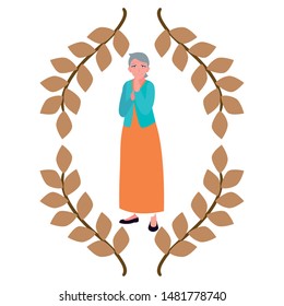 happy grandparents day flat design