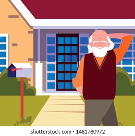 happy grandparents day flat design