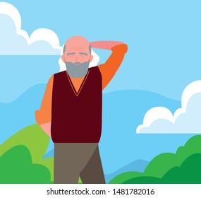 happy grandparents day flat design