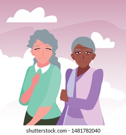 happy grandparents day flat design