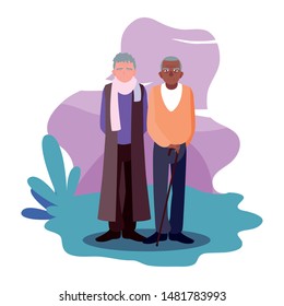 happy grandparents day flat design