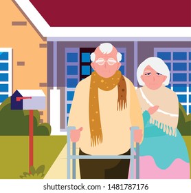 happy grandparents day flat design
