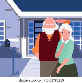 happy grandparents day flat design