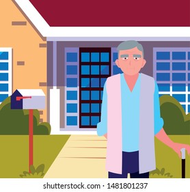 happy grandparents day flat design