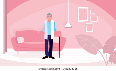 happy grandparents day flat design